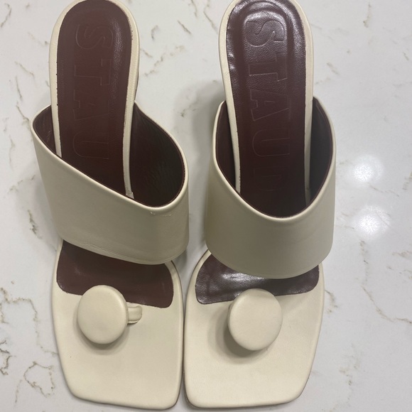 STAUD Luna Square Toe Leather Mules - Picture 2 of 8